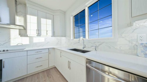 41 Cityside View Ne, Calgary, AB - Indoor Photo Showing Kitchen With Double Sink With Upgraded Kitchen