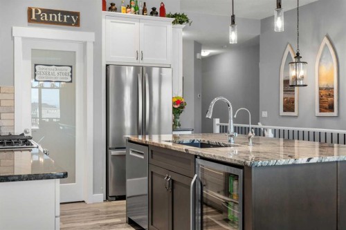 184 Ranch Road, Okotoks, AB - Indoor Photo Showing Kitchen With Stainless Steel Kitchen With Upgraded Kitchen