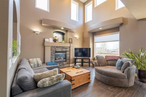 169 Tuscany Ridge Park Nw, Calgary, AB - Indoor Photo Showing Living Room With Fireplace