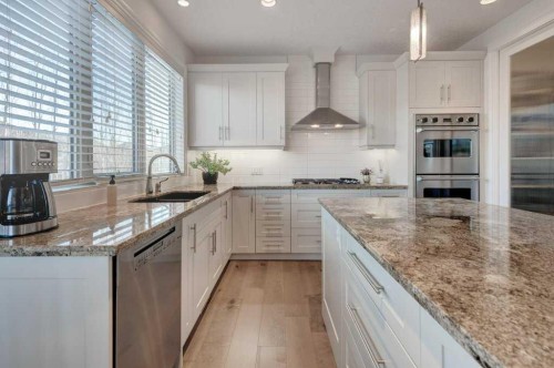 436 Evergreen Circle Sw, Calgary, AB - Indoor Photo Showing Kitchen With Upgraded Kitchen