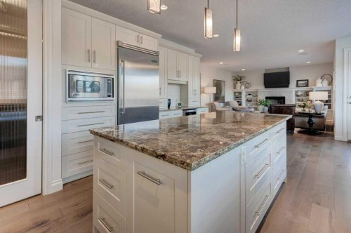 436 Evergreen Circle Sw, Calgary, AB - Indoor Photo Showing Kitchen With Upgraded Kitchen