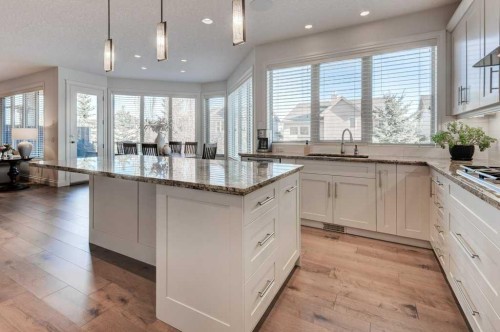 436 Evergreen Circle Sw, Calgary, AB - Indoor Photo Showing Kitchen With Upgraded Kitchen