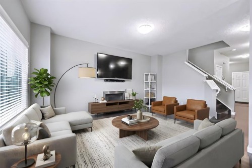 52 Skyview Point Terrace Ne, Calgary, AB - Indoor Photo Showing Living Room