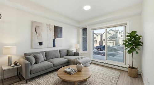 2106-15 Skyview Point Crescent Ne, Calgary, AB - Indoor Photo Showing Living Room