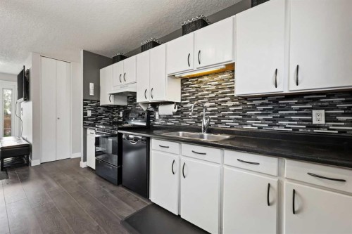 63 Olympia Crescent Se, Calgary, AB - Indoor Photo Showing Kitchen With Double Sink