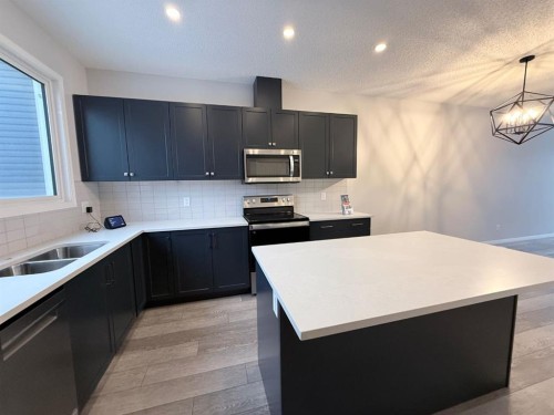 362 Wolf Creek Manor Se, Calgary, AB - Indoor Photo Showing Kitchen With Double Sink With Upgraded Kitchen