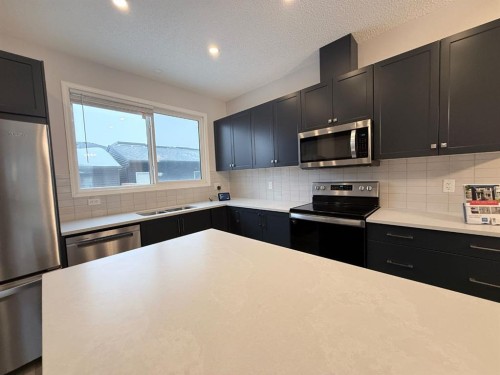 362 Wolf Creek Manor Se, Calgary, AB - Indoor Photo Showing Kitchen With Double Sink