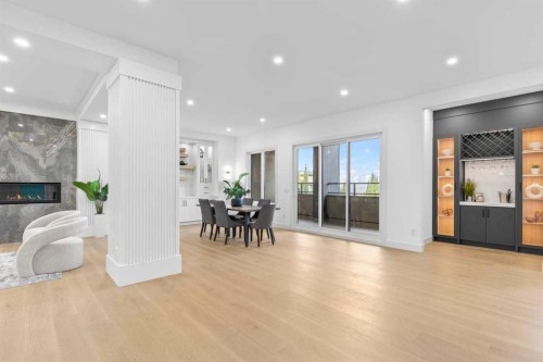 407 Patterson Boulevard Sw, Calgary, AB - Indoor With Fireplace