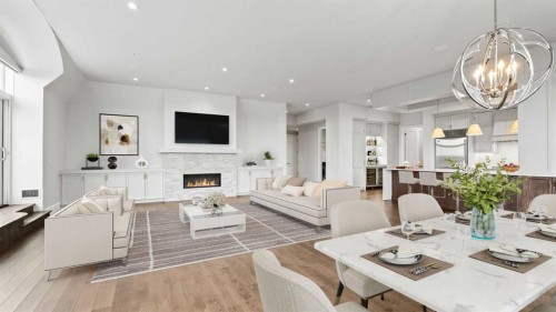 502-221 Quarry Way Se, Calgary, AB - Indoor With Fireplace