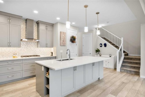 29 Magnolia Manor Se, Calgary, AB - Indoor Photo Showing Kitchen With Upgraded Kitchen