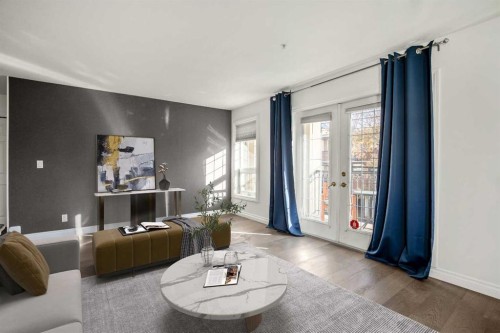 206-630 10 Street Nw, Calgary, AB - Indoor Photo Showing Living Room