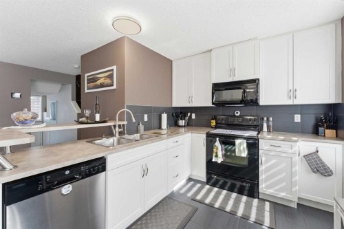 59 New Brighton Common Se, Calgary, AB - Indoor Photo Showing Kitchen With Double Sink