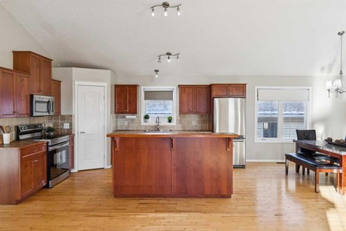 100B Westview Drive, Nanton, AB - Indoor Photo Showing Kitchen With Stainless Steel Kitchen