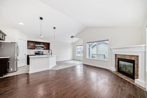 226 Saddlebrook Circle Ne, Calgary, AB - Indoor With Fireplace