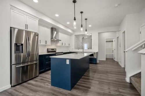 223 Savanna Way Ne, Calgary, AB - Indoor Photo Showing Kitchen With Upgraded Kitchen