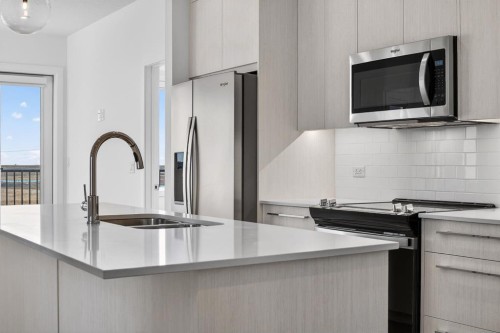 1305-44 Skyview Parkway Ne, Calgary, AB - Indoor Photo Showing Kitchen With Double Sink With Upgraded Kitchen