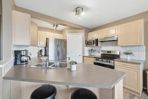 14 Kincora Drive Nw, Calgary, AB - Indoor Photo Showing Kitchen With Double Sink