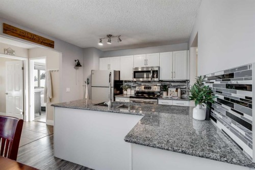 1205 Meadowbrook Drive Se, Airdrie, AB - Indoor Photo Showing Kitchen With Upgraded Kitchen