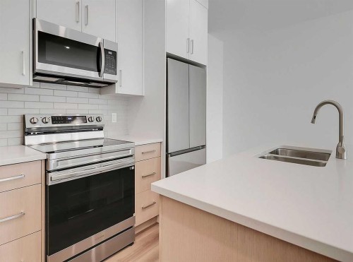 119 5 Avenue Se, High River, AB - Indoor Photo Showing Kitchen With Double Sink With Upgraded Kitchen
