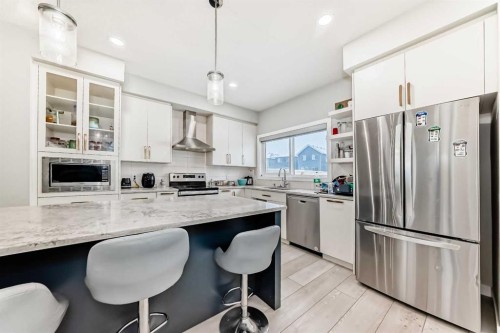1859 Cornerstone Boulevard Ne, Calgary, AB - Indoor Photo Showing Kitchen With Upgraded Kitchen