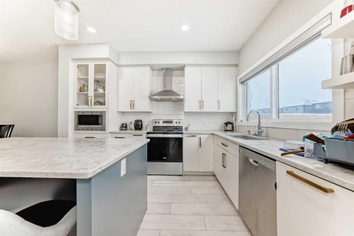 1859 Cornerstone Boulevard Ne, Calgary, AB - Indoor Photo Showing Kitchen With Upgraded Kitchen