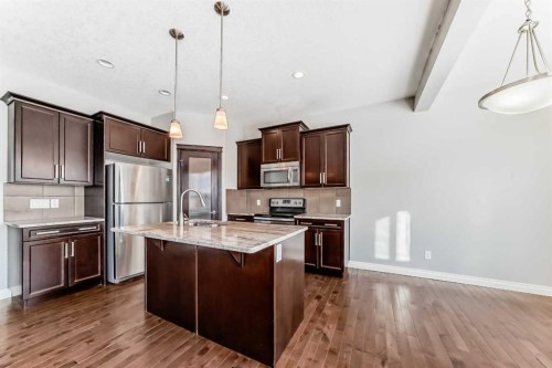 58 Sherwood Street Nw, Calgary, AB - Indoor Photo Showing Kitchen With Stainless Steel Kitchen With Double Sink With Upgraded Kitchen