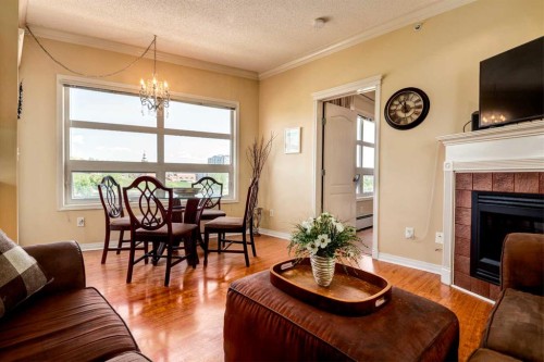 459-333 Riverfront Avenue Se, Calgary, AB - Indoor With Fireplace