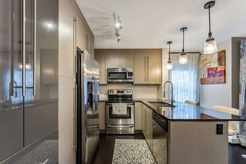 2114-11 Mahogany Row Se, Calgary, AB - Indoor Photo Showing Kitchen With Upgraded Kitchen