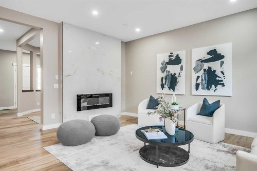 198 Panamount Villas Nw, Calgary, AB - Indoor With Fireplace