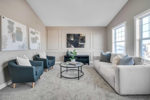 198 Panamount Villas Nw, Calgary, AB - Indoor Photo Showing Living Room With Fireplace