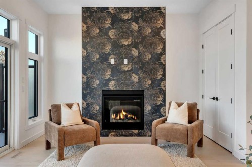 2436 30 Avenue Sw, Calgary, AB - Indoor Photo Showing Living Room With Fireplace