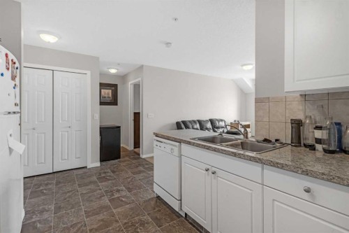 207-1010 Railway Street, Crossfield, AB - Indoor Photo Showing Kitchen With Double Sink