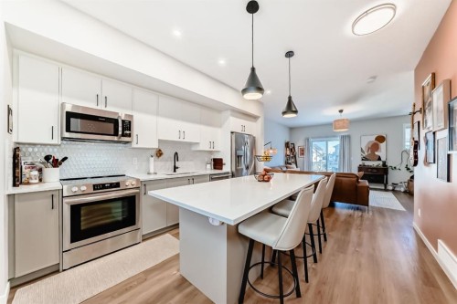 646 Copperstone Manor Se, Calgary, AB - Indoor Photo Showing Kitchen With Stainless Steel Kitchen With Upgraded Kitchen