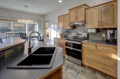 463 Cranfield Gardens Se, Calgary, AB - Indoor Photo Showing Kitchen With Double Sink