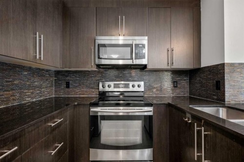 3103-155 Skyview Ranch Way Ne, Calgary, AB - Indoor Photo Showing Kitchen With Upgraded Kitchen