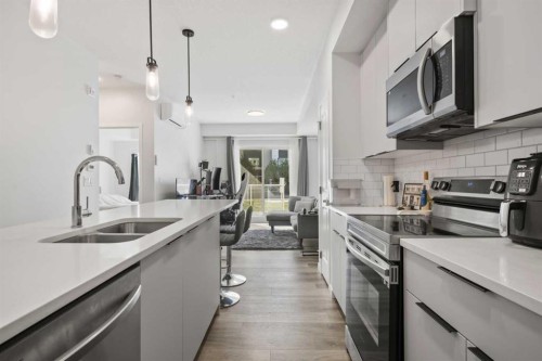 1104-220 Seton Grove Se, Calgary, AB - Indoor Photo Showing Kitchen With Double Sink With Upgraded Kitchen