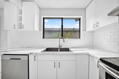 163-6915 Ranchview Drive Nw, Calgary, AB - Indoor Photo Showing Kitchen With Double Sink