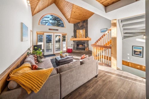 3-809 5Th Street, Canmore, AB - Indoor Photo Showing Living Room With Fireplace