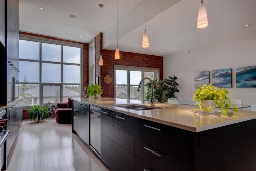 416 Aspen Meadows Hill Sw, Calgary, AB - Indoor Photo Showing Kitchen With Double Sink With Upgraded Kitchen