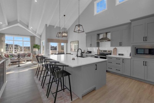 2639 Bayside Boulevard Sw, Airdrie, AB - Indoor Photo Showing Kitchen With Upgraded Kitchen