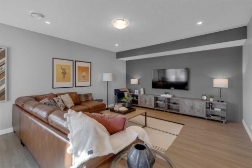 2639 Bayside Boulevard Sw, Airdrie, AB - Indoor Photo Showing Living Room