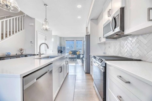 196 Wolf Hollow Park Se, Calgary, AB - Indoor Photo Showing Kitchen With Double Sink With Upgraded Kitchen