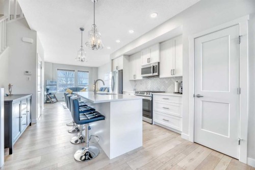 196 Wolf Hollow Park Se, Calgary, AB - Indoor Photo Showing Kitchen With Upgraded Kitchen