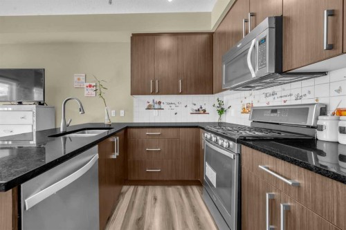 4107-333 Taralake Way Ne, Calgary, AB - Indoor Photo Showing Kitchen With Double Sink