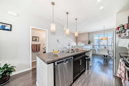 656 Copperpond Boulevard Se, Calgary, AB - Indoor Photo Showing Kitchen With Double Sink With Upgraded Kitchen