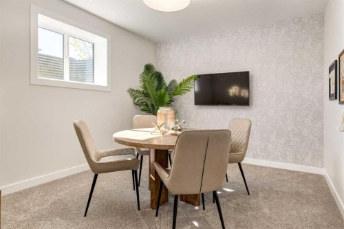 128 Quartz Crescent, Cochrane, AB - Indoor Photo Showing Dining Room