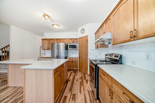 120 Cove Road, Chestermere, AB - Indoor Photo Showing Kitchen With Stainless Steel Kitchen With Upgraded Kitchen