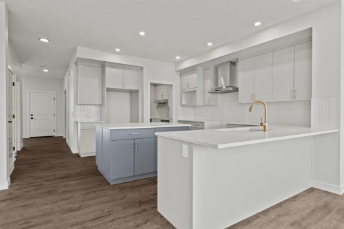 2220 Lancaster Heights Se, Airdrie, AB - Indoor Photo Showing Kitchen With Upgraded Kitchen