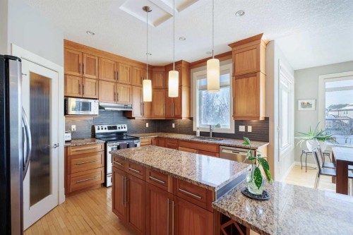 98 Tuscany Estates Crescent Nw, Calgary, AB - Indoor Photo Showing Kitchen With Stainless Steel Kitchen With Upgraded Kitchen