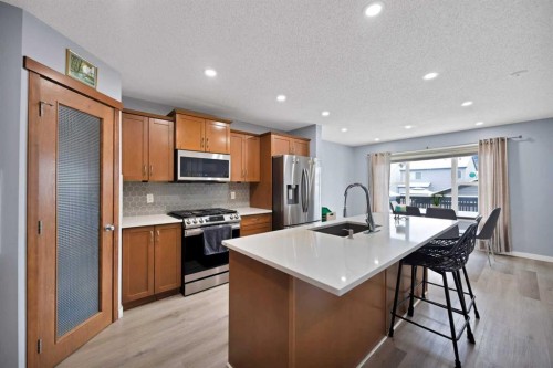 67 Copperstone Circle Se, Calgary, AB - Indoor Photo Showing Kitchen With Stainless Steel Kitchen With Upgraded Kitchen